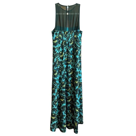 NEW Anthropologie Maeve Mesh Halter Midi Dress Sz Small Turquoise Floral - Picture 5 of 16